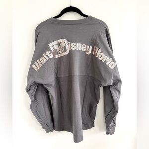 DISNEY PARKS Walt Disney World Briar Rose Gray & Rose Gold Spirit Jersey Shirt